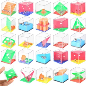 Brain Teaser Puzzles Return Gifts for Birthday Party, Goodie Bags Stuffers 24 Set for Classroom Kids Gifts Exchange for Boys Girls Cubes Party Favors School Games Challenge Party Favor with Cards Bulk