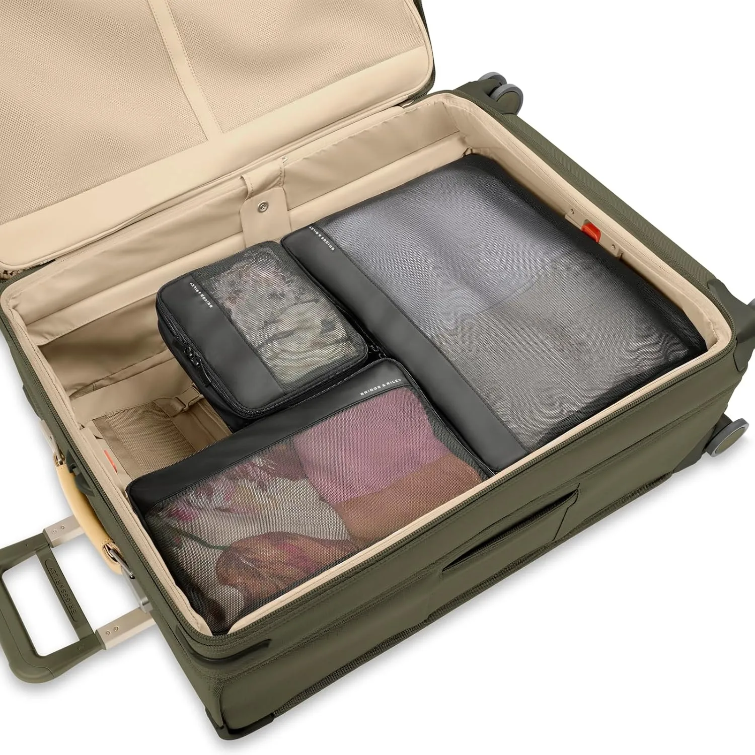 Briggs & Riley Compression Packing Cube Set for Women & Men - Bag Organizer for Checked Suitcase & Luggage, Pack Accessories for Vacation - 3-Piece, Black
