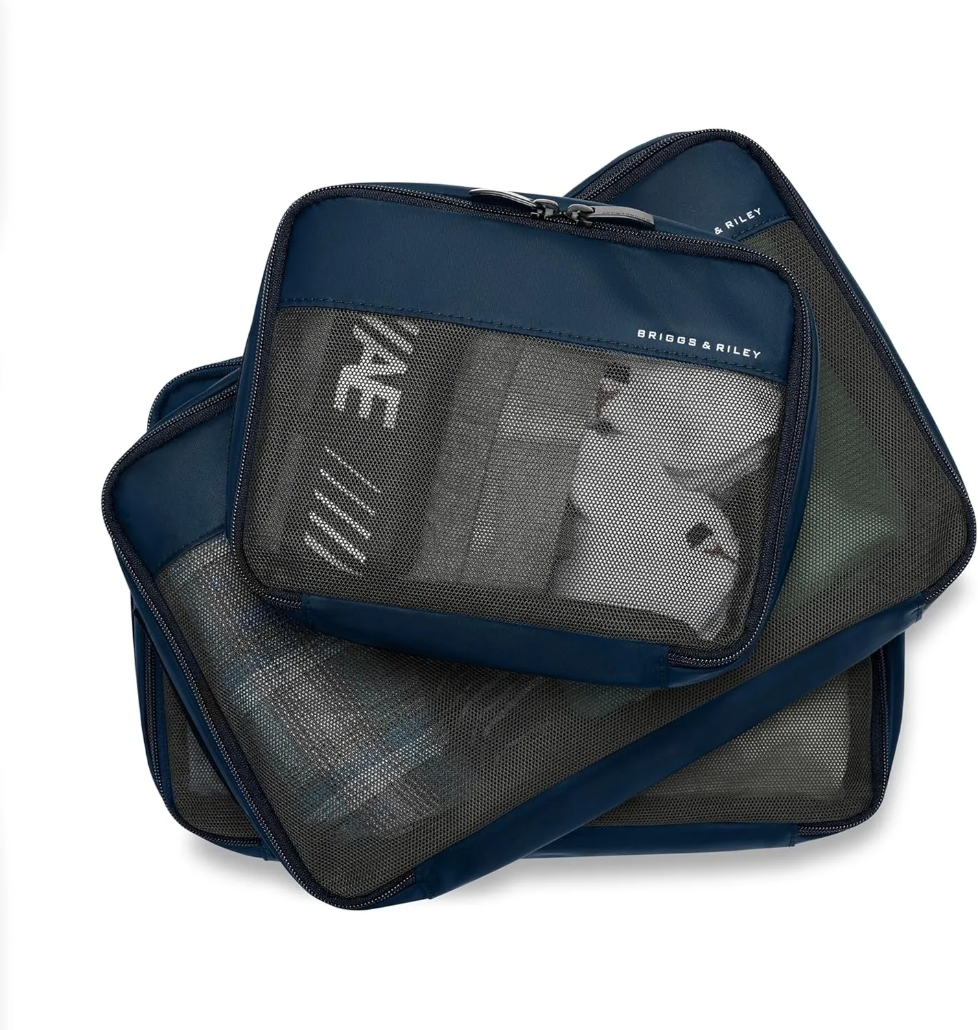 Briggs & Riley Travel Essentials Compression Packing Cube Sets, Navy, One Size, Carry-On