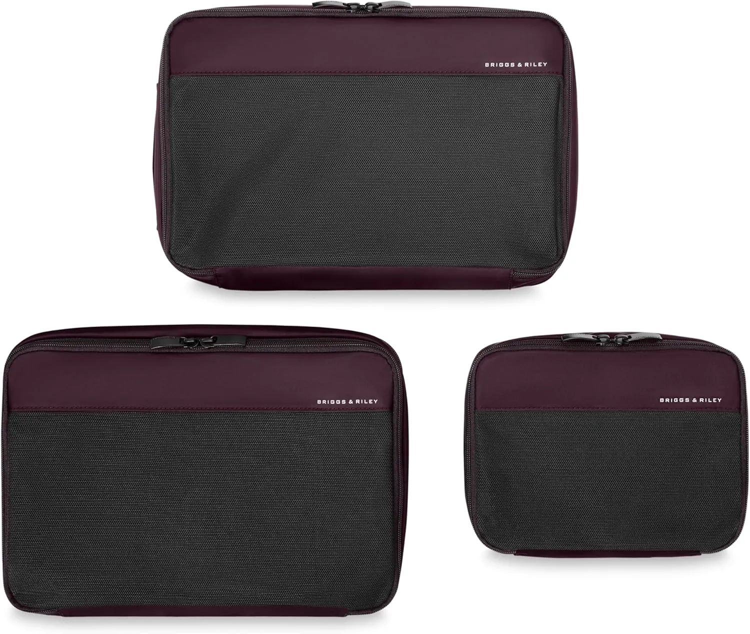 Briggs & Riley Travel Essentials Compression Packing Cube Sets, Plum, One Size, Carry-On
