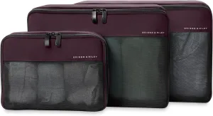 Briggs & Riley Travel Essentials Compression Packing Cube Sets, Plum, One Size, Carry-On