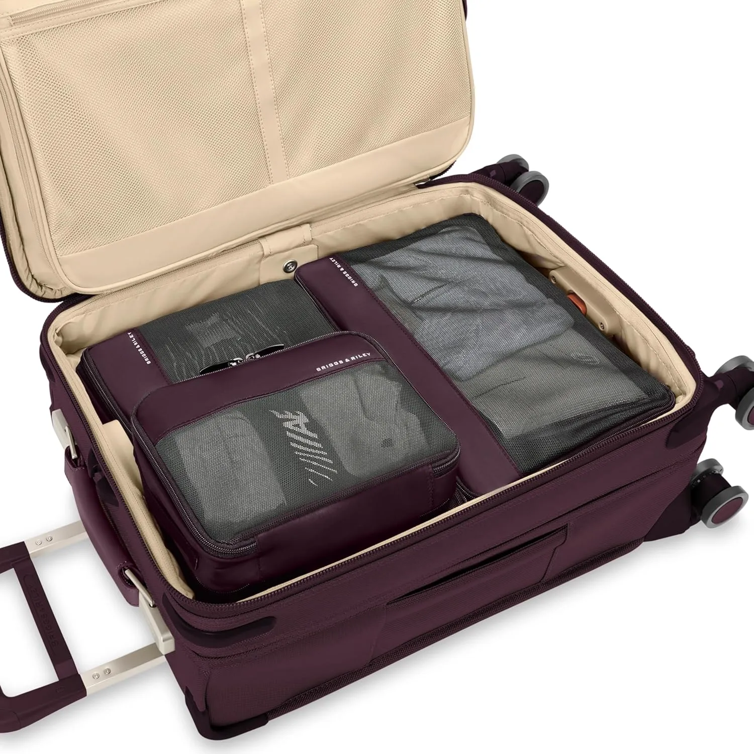 Briggs & Riley Travel Essentials Compression Packing Cube Sets, Plum, One Size, Carry-On
