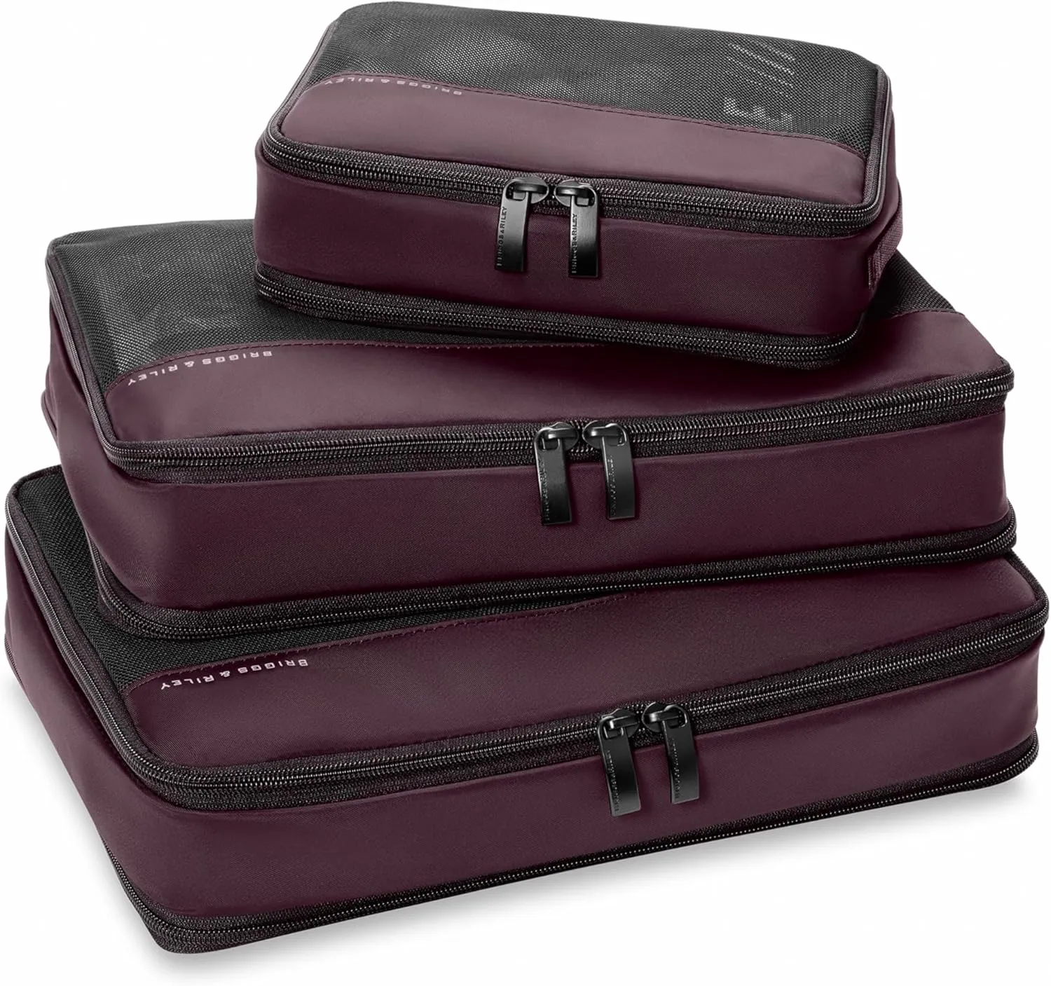 Briggs & Riley Travel Essentials Compression Packing Cube Sets, Plum, One Size, Carry-On