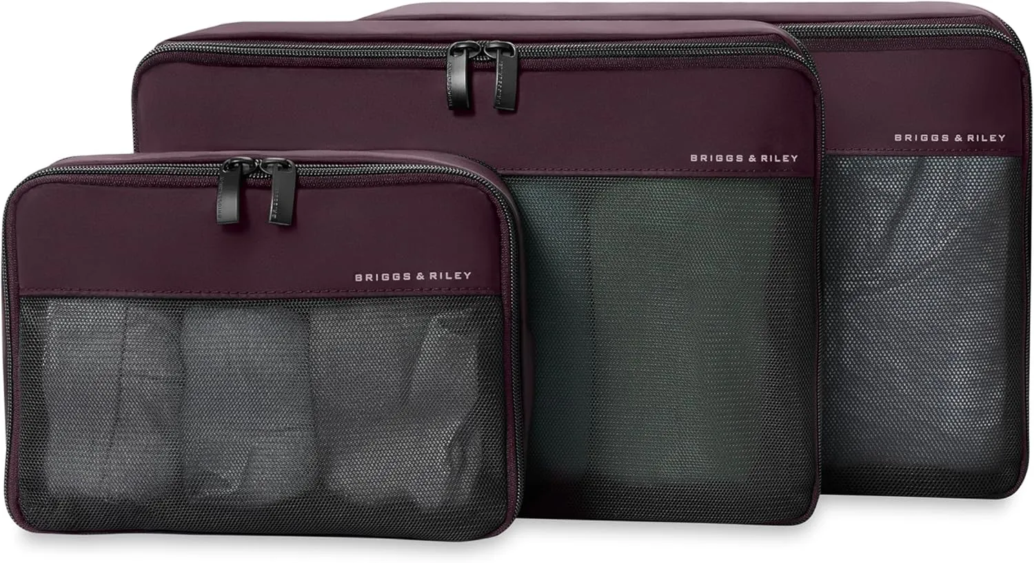 Briggs & Riley Travel Essentials Compression Packing Cube Sets, Plum, One Size, Carry-On