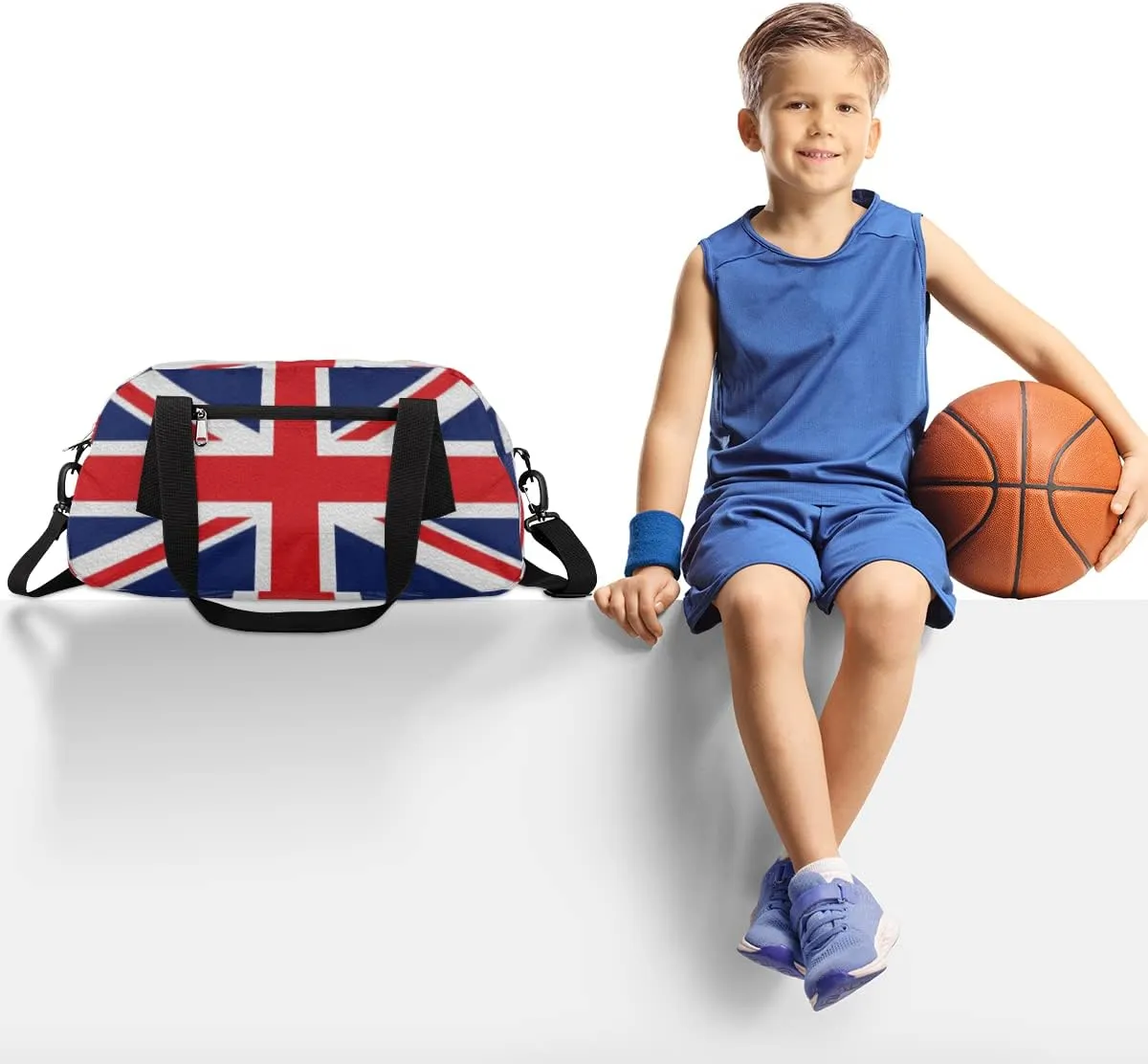 British Flag Kids Duffel Bag for Girls Boys Teens, Oil Painting Dance Bag Overnight Small Duffel Bag Carry On Weekend Sports Gym Travel Bag for School Practice Gymnastics Ballet