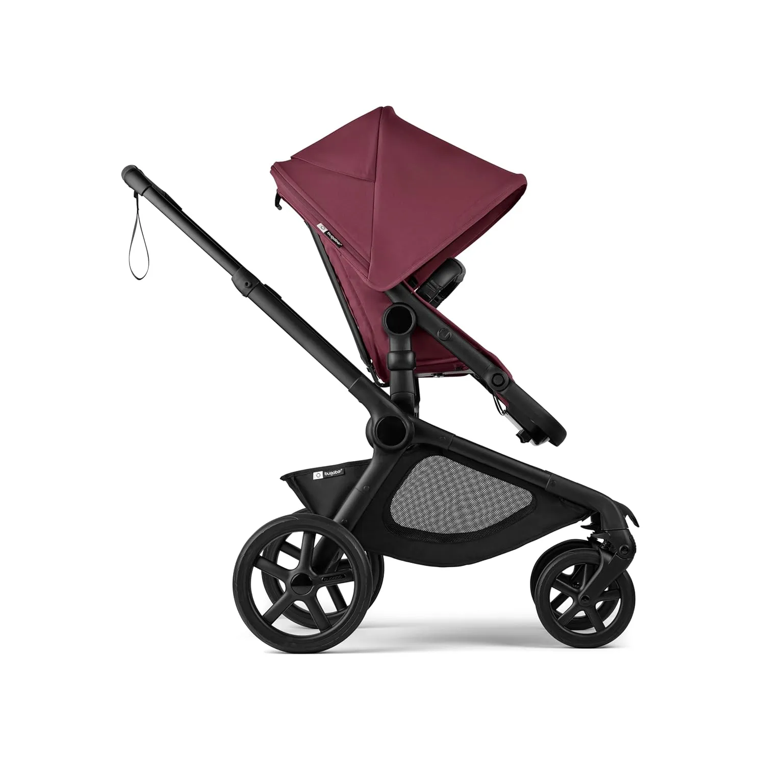 Bugaboo Kangaroo All-Terrain Single-to-Double Tandem Stroller for Infant and Toddler, for Up to Three Kids, XL Wheels, One-Hand Operation, Large Bassinet, XL Underseat Storage (Dark Cherry)