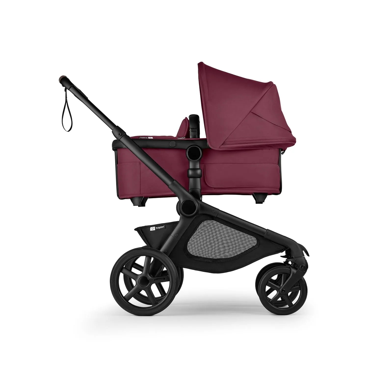 Bugaboo Kangaroo All-Terrain Single-to-Double Tandem Stroller for Infant and Toddler, for Up to Three Kids, XL Wheels, One-Hand Operation, Large Bassinet, XL Underseat Storage (Dark Cherry)