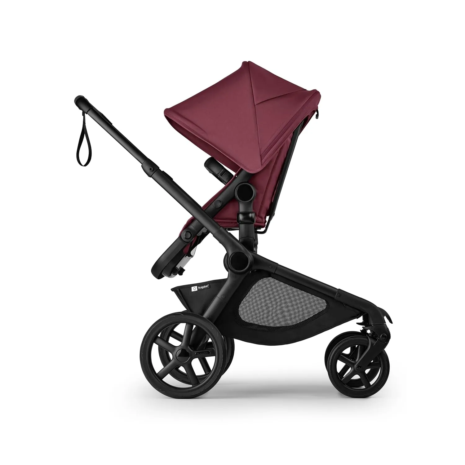 Bugaboo Kangaroo All-Terrain Single-to-Double Tandem Stroller for Infant and Toddler, for Up to Three Kids, XL Wheels, One-Hand Operation, Large Bassinet, XL Underseat Storage (Dark Cherry)