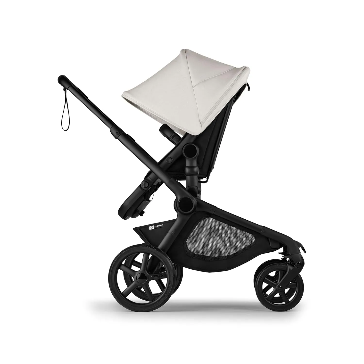 Bugaboo Kangaroo All-Terrain Single-to-Double Tandem Stroller for Infant and Toddler, for Up to Three Kids, XL Wheels, One-Hand Operation, Large Bassinet, XL Underseat Storage (Misty White)