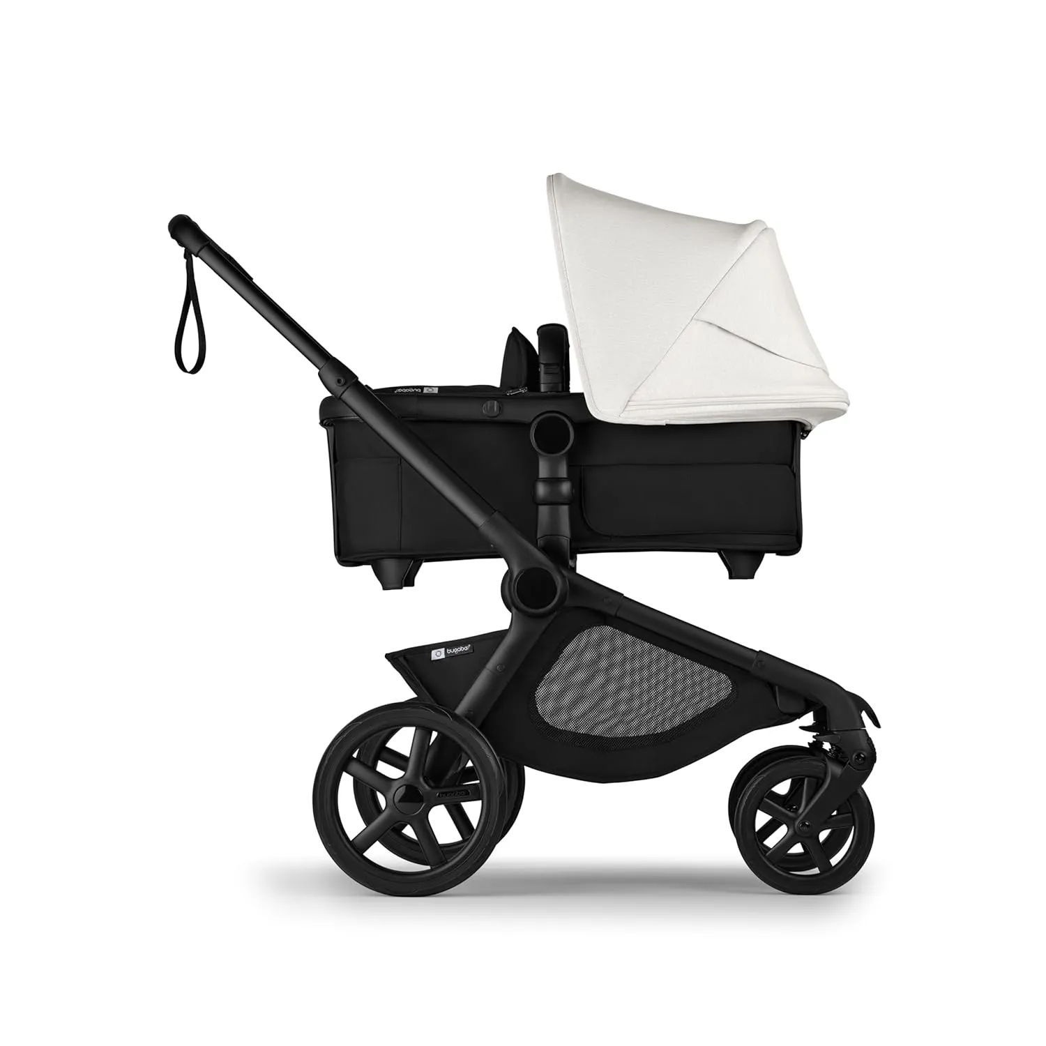 Bugaboo Kangaroo All-Terrain Single-to-Double Tandem Stroller for Infant and Toddler, for Up to Three Kids, XL Wheels, One-Hand Operation, Large Bassinet, XL Underseat Storage (Misty White)