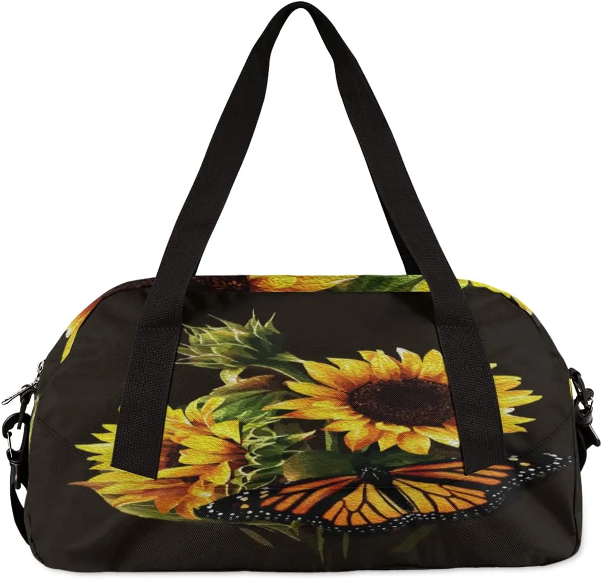 Butterfly Sunflower Kids Duffel Bag for Girls Boys Teens, Oil Painting Dance Bag Overnight Small Duffel Bag Carry On Weekend Sports Gym Travel Bag for School Practice Gymnastics Ballet