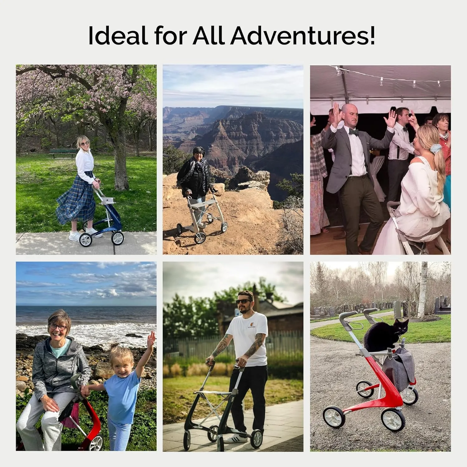 byACRE Carbon Ultralight Rollator Walker - World's Lightest Carbon Rollator - Only 10.6 lbs | Indoor and Outdoor Use | Foldable with seat and Easy to Travel with (Champagne Gold, Wide Track)
