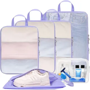 Cambond Mesh Compression Packing Cubes Travel - Space Saving Packing Cubes for Travel Women, Lightweight Compression Cubes for Travel Bags Luggage Packing Organizer for Suitcases