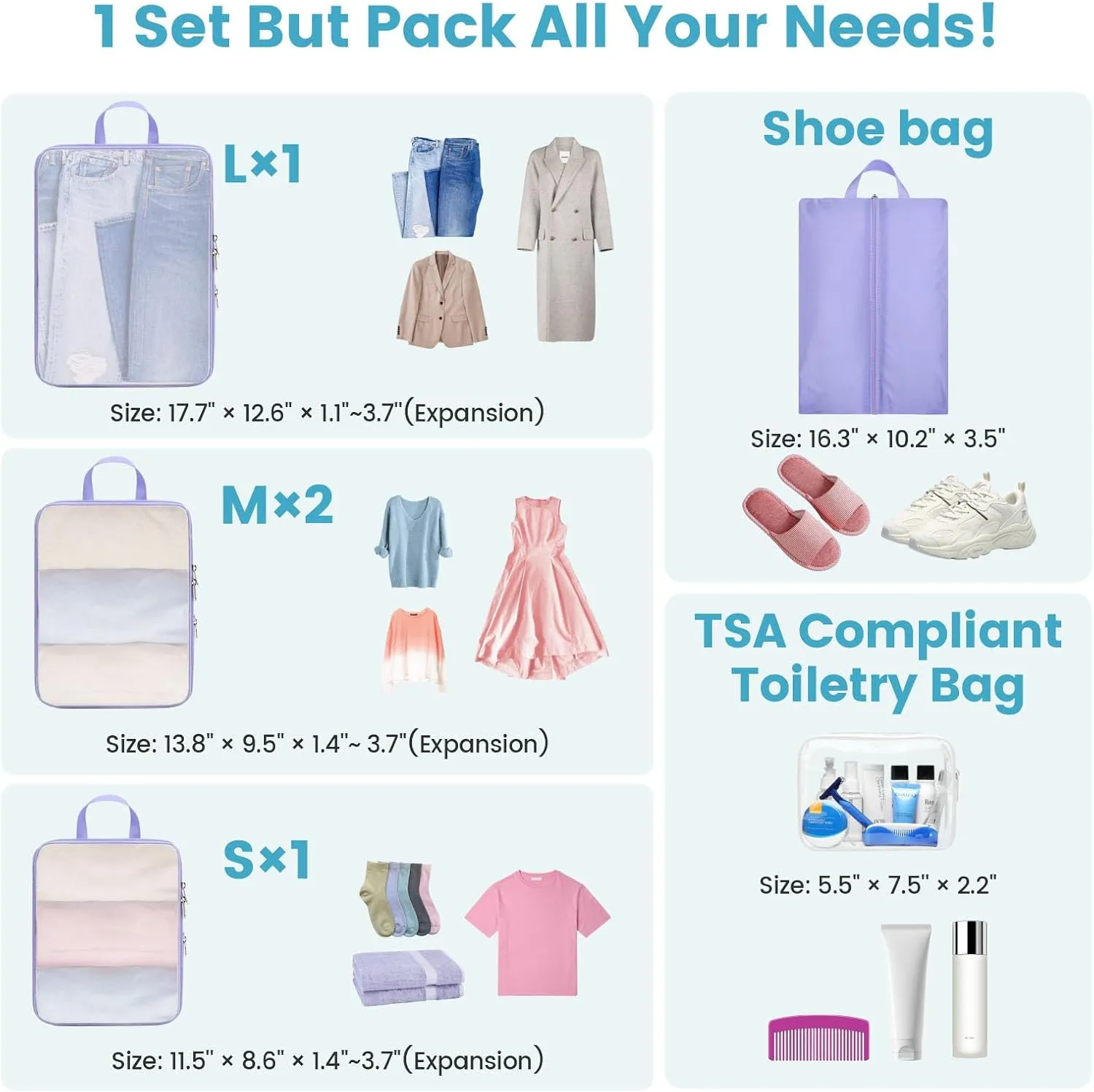 Cambond Mesh Compression Packing Cubes Travel - Space Saving Packing Cubes for Travel Women, Lightweight Compression Cubes for Travel Bags Luggage Packing Organizer for Suitcases