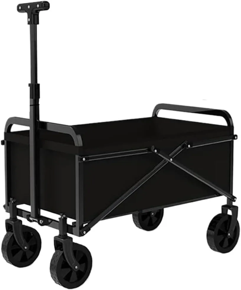 Camping Car Heavy Duty Large Capacity Camping Wagon Cart Picnic Trolley Collapsible Wheeled Folding Cart Outdoor Utility Shopping Multifunctional(Mini cart)