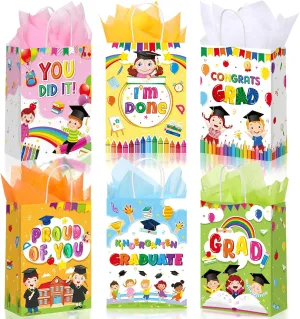Capoda 30 Pcs Preschool Graduation Gifts Kindergarten Graduation Gifts Bags Bulk with Tissue Papers Prek Graduation Candy Bags Congrats Grad Goodie Treat Bags for Graduation Party Decorations Supplies