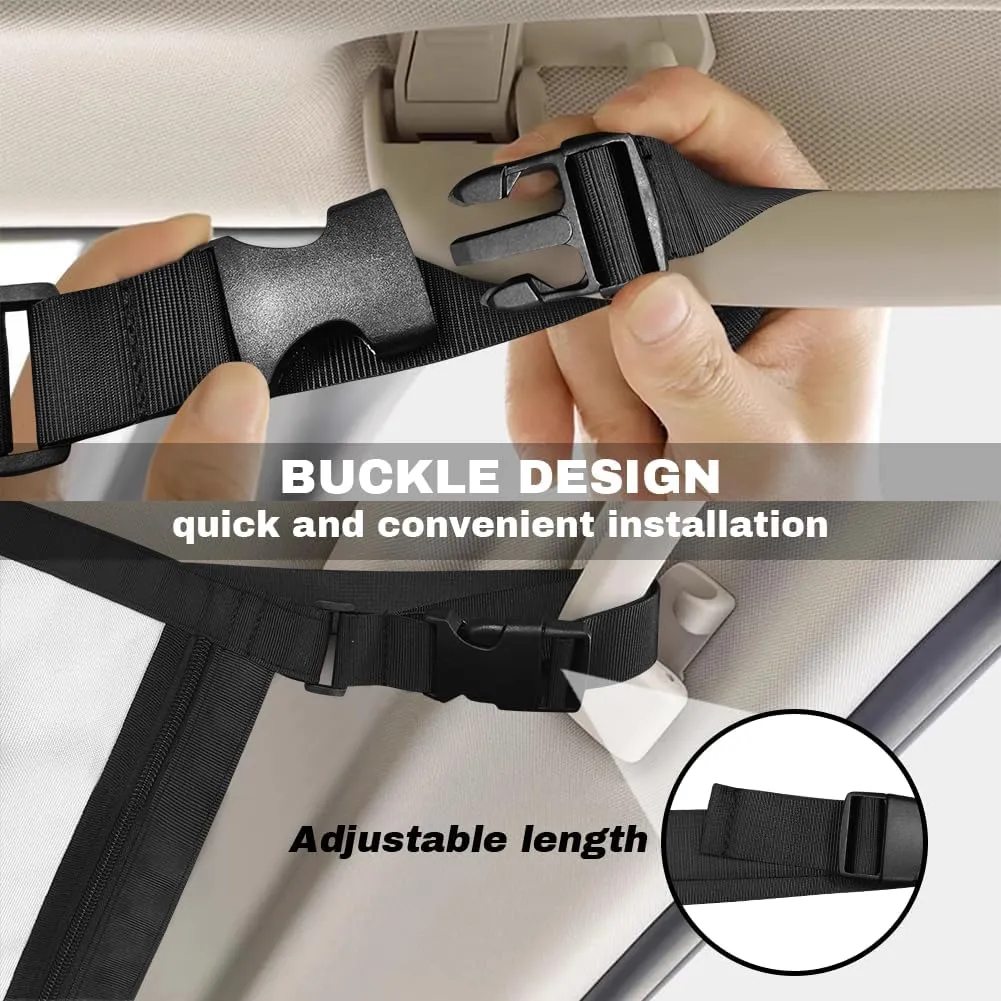 Car Net Pocket Handbag Holder with Zipper for Car Ceiling, Fire Print Vehicle Roof Storage Bag Inside Mesh Large Capacity Bag, Car Accessories for Women Men