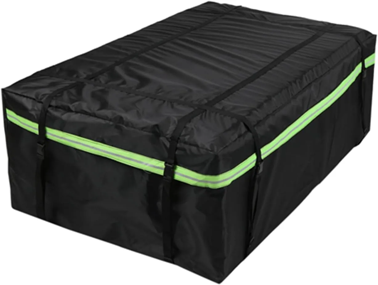 Car Roof Bag 425L/486L, Rooftop top Cargo Carrier Bag with Night Reflective Strip Universal Luggage Bag Storage Cube Bag for Travel Camping (L)