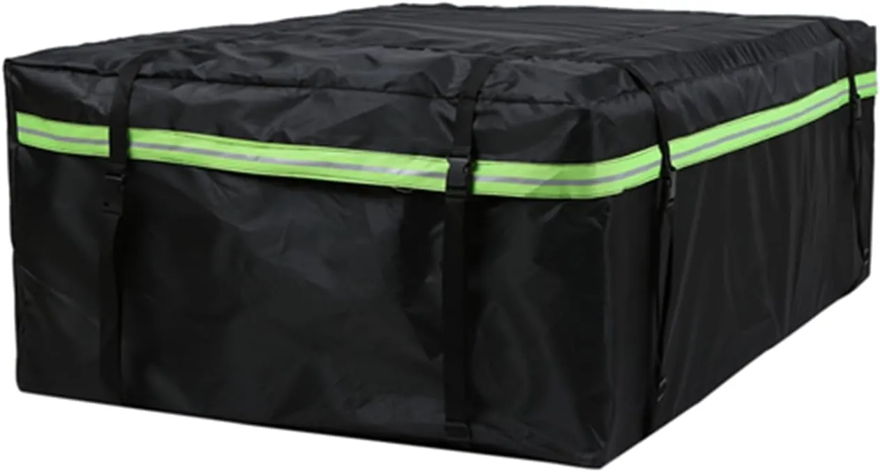 Car Roof Bag 425L/486L, Rooftop top Cargo Carrier Bag with Night Reflective Strip Universal Luggage Bag Storage Cube Bag for Travel Camping (L)