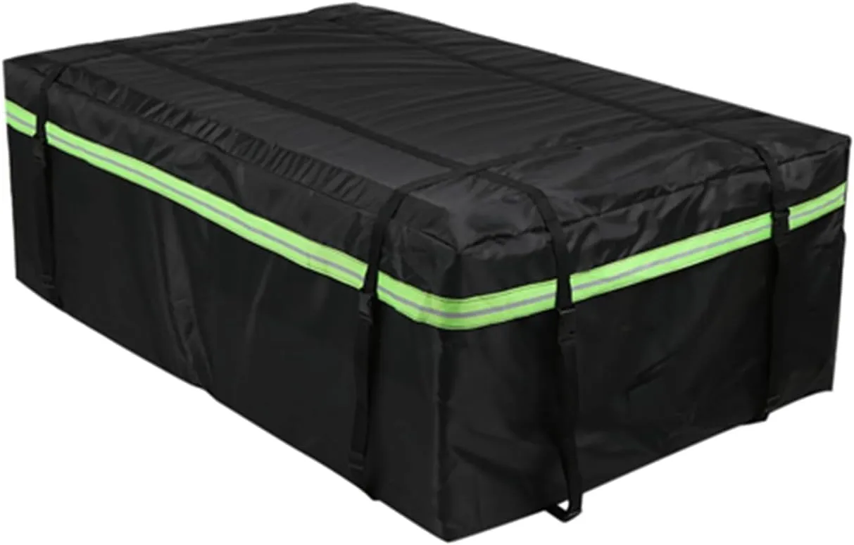 Car Roof Bag 425L/486L, Rooftop top Cargo Carrier Bag with Night Reflective Strip Universal Luggage Bag Storage Cube Bag for Travel Camping (L)
