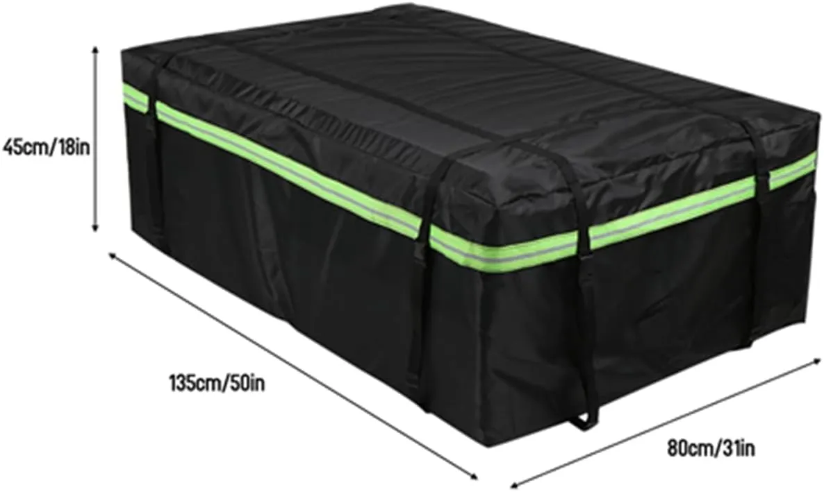Car Roof Bag 425L/486L, Rooftop top Cargo Carrier Bag with Night Reflective Strip Universal Luggage Bag Storage Cube Bag for Travel Camping (L)