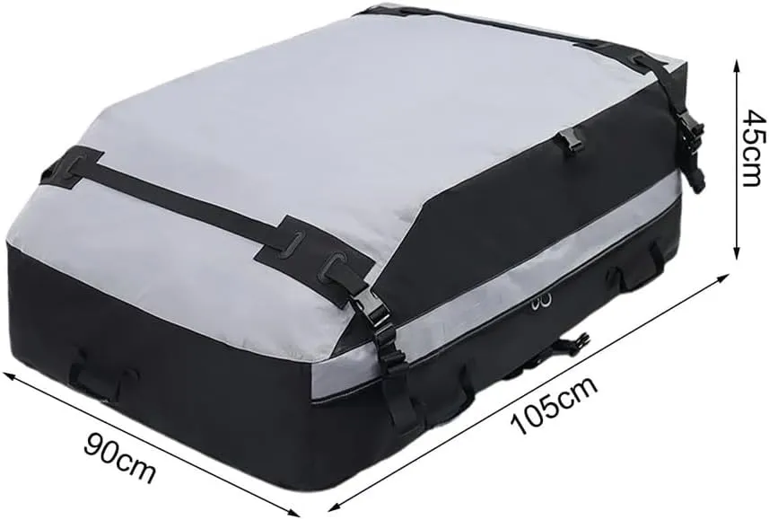Car Roof Bag for Jeep Compass 2017-2020, Rooftop Cargo Carrier Roof Box Storagewith 6 Door Hooks, Combination Lock,B Gray