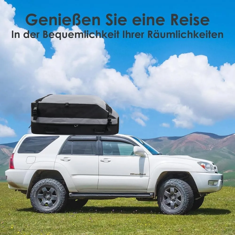 Car Roof Bag for Jeep Compass 2017-2020, Rooftop Cargo Carrier Roof Box Storagewith 6 Door Hooks, Combination Lock,B Gray
