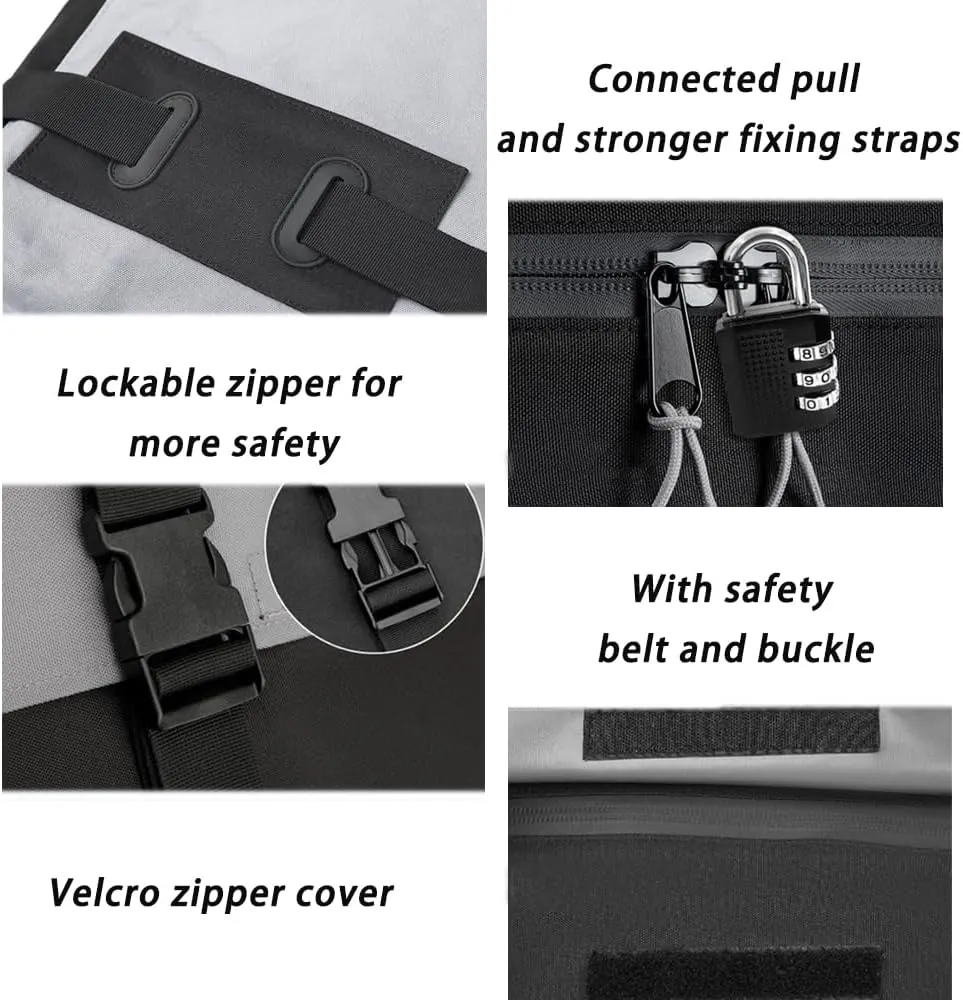 Car Roof Bag for Jeep Compass 2017-2020, Rooftop Cargo Carrier Roof Box Storagewith 6 Door Hooks, Combination Lock,B Gray