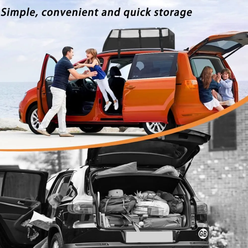 Car Roof Bag for Jeep Compass 2017-2020, Rooftop Cargo Carrier Roof Box Storagewith 6 Door Hooks, Combination Lock,B Gray