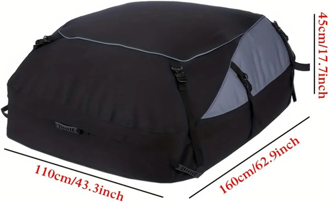 Car Roof Rack Luggage Bag, Rooftop Cargo Carrier Roof Bag Waterproof Vehicle Soft-Shell Roof Luggage, with Lacing Strap, Safety Hook (160 * 110 * 45cm)