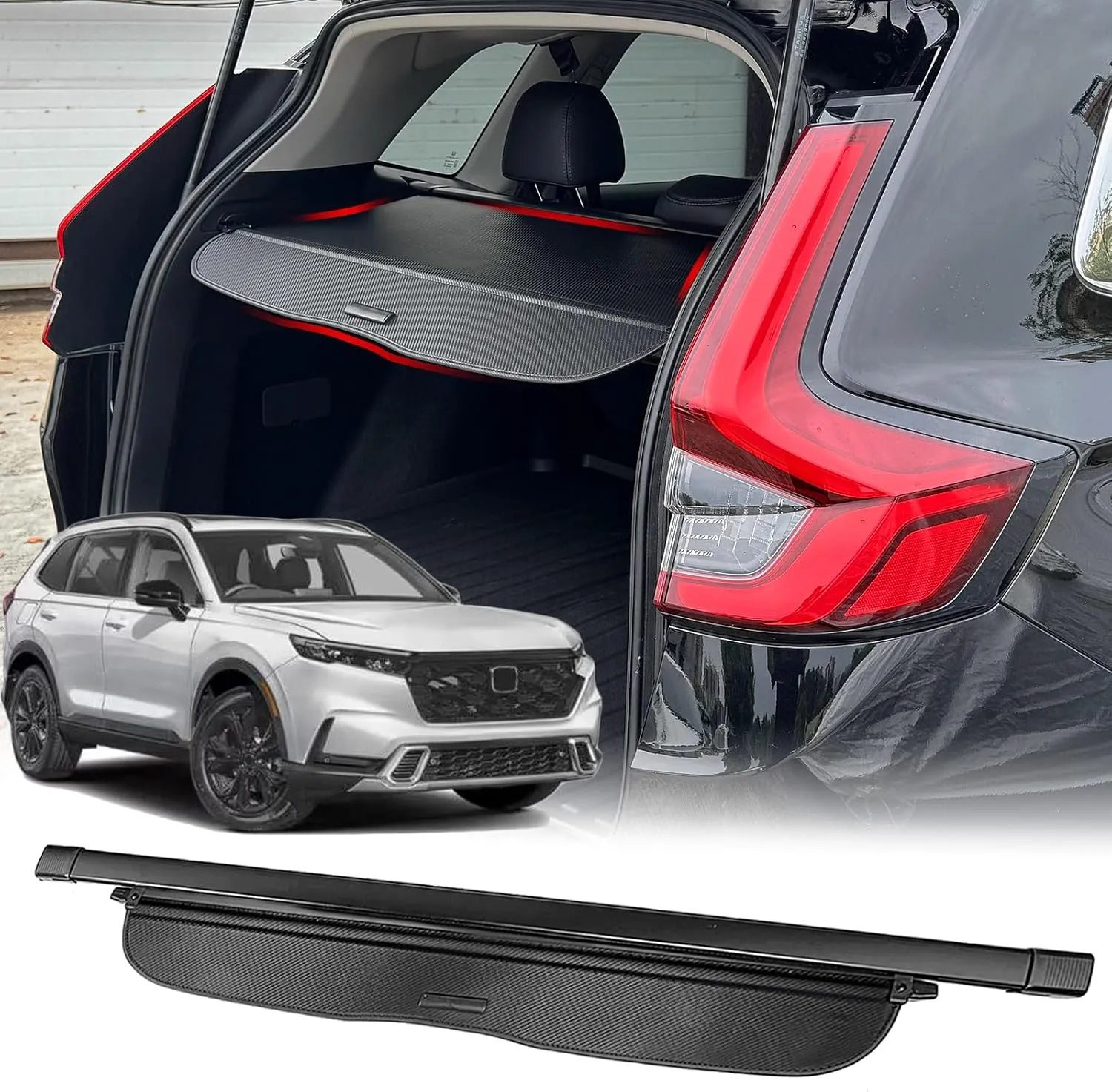 Cargo Cover for 2023 2024 2025 Honda CRV Accessories, (Carbon Fiber Texture) for Honda CRV 2023-2025 Accessories(Include Hybrid) Retractable Trunk Cover Shield Shade Privacy Screen for CR-V