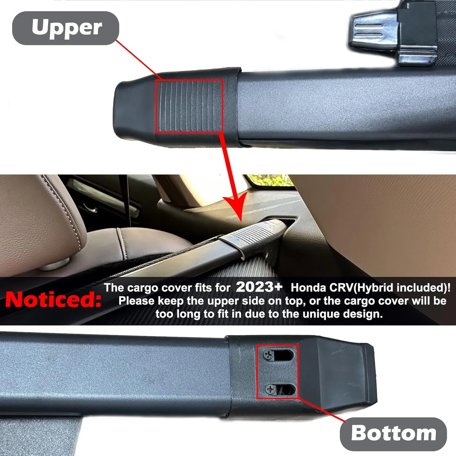 Cargo Cover for Honda CRV 2023 2024 2025 Accessories (Leather), for 2023-2025 Honda CRV Accessories(Include Hybrid) Retractable Trunk Cover Shield Shade Privacy Screen Anti-Theft for CR-V