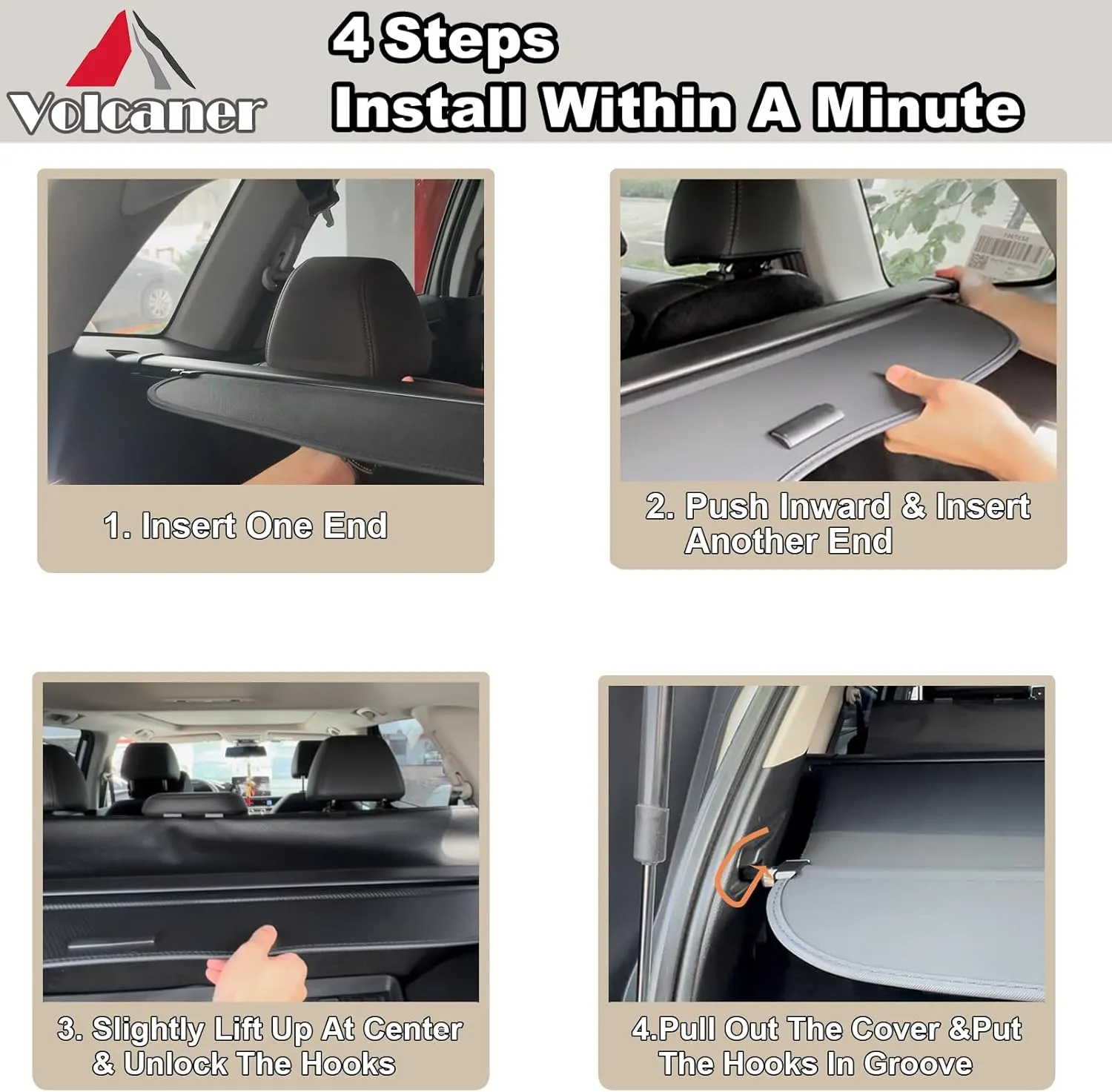 Cargo Cover for Honda CRV 2023 2024 2025 Accessories (Leather), for 2023-2025 Honda CRV Accessories(Include Hybrid) Retractable Trunk Cover Shield Shade Privacy Screen Anti-Theft for CR-V
