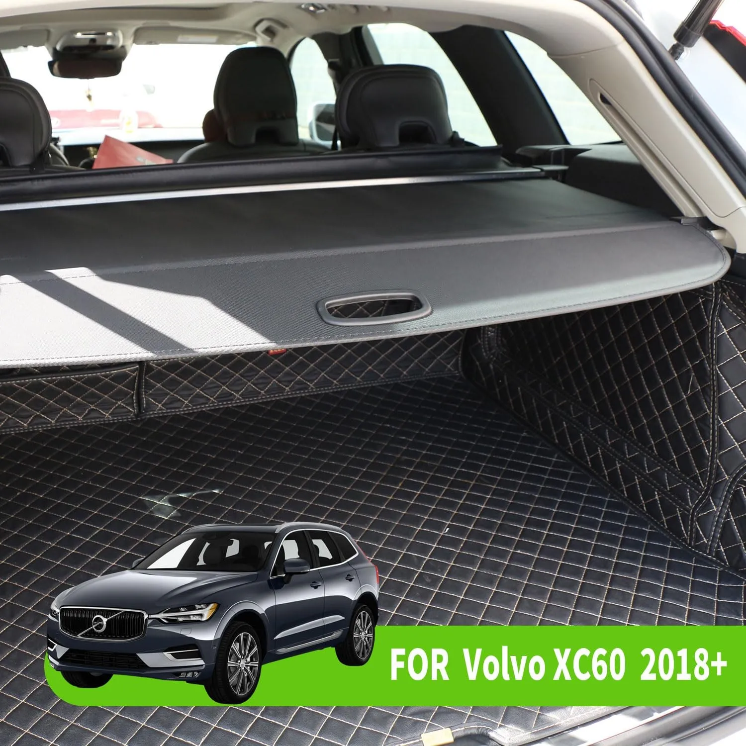 Cargo Cover for Volvo XC60 2018 2019 2020 2021 2022 2023 2024 2025 Accessories Rear Trunk Cover Rear Trunk Security Cover Shielding Shade, Black