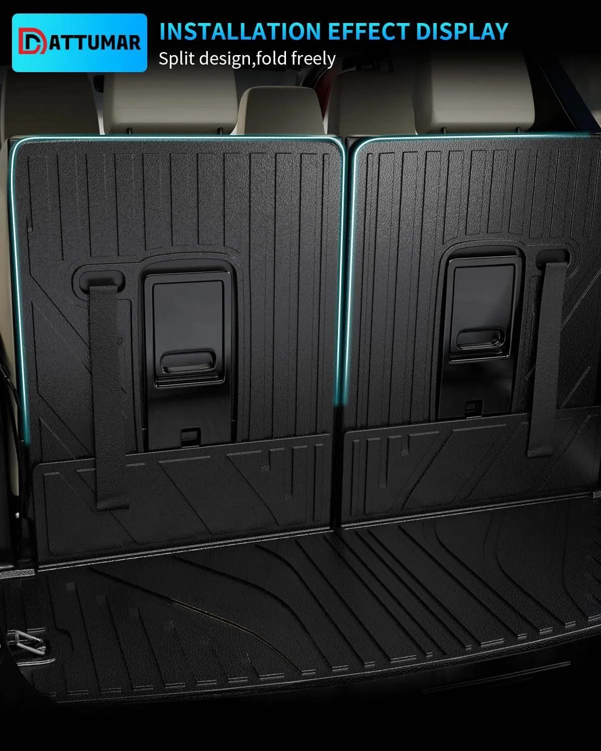 Cargo Liner Compatible with 2016-2024 2025 Dodge Durango 6&7 Seater Trunk Mat Cargo Mat All Weather Back Seat Cover Protector 2024 Durango Accessories