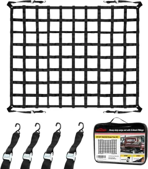 Cargo Net for Pickup Truck Bed Adjustment 66"x82" Truck Bed Cargo Netting with S-Hook Fittings 2” Wide Heavy Duty Small Trunk Cargo Nets Automotive Carrier for SUV Car Trailer