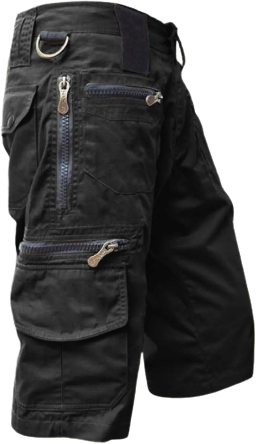 Cargo Shorts for Men 2024 Summer Trendy Tactical Work Shorts with Zipper Pockets Outdoor Hiking Jogging Bermuda Short
