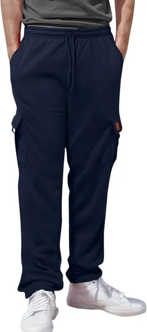 Cargo Sweatpants for Men Sports Casual Stretch Elastic Waist Drawstring Trousers Loose Fit Joggers with Pockets