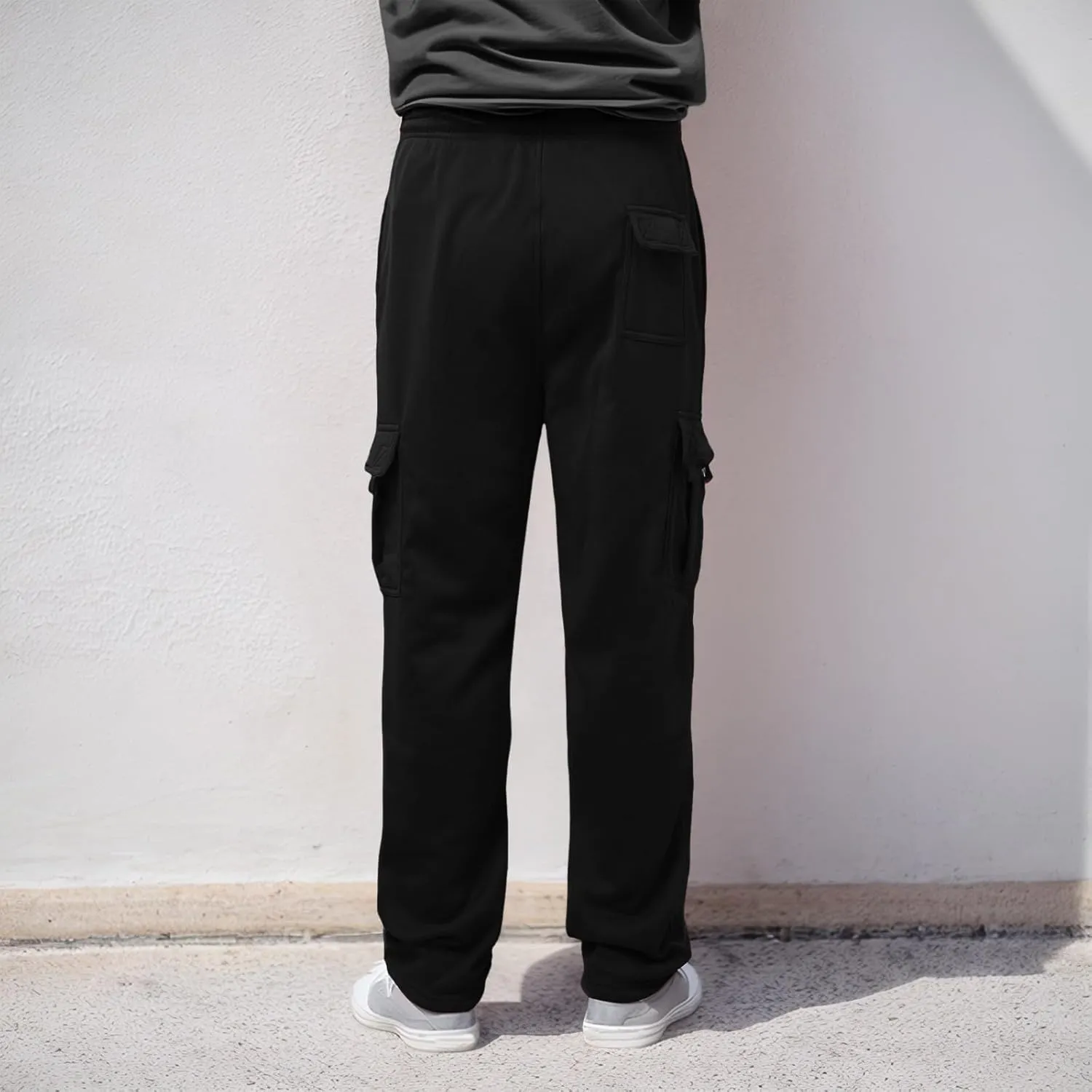 Cargo Sweatpants for Men Sports Casual Stretch Elastic Waist Drawstring Trousers Loose Fit Joggers with Pockets