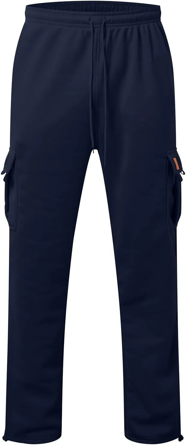 Cargo Sweatpants for Men Sports Casual Stretch Elastic Waist Drawstring Trousers Loose Fit Joggers with Pockets