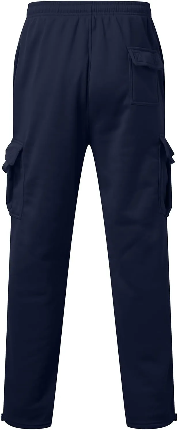 Cargo Sweatpants for Men Sports Casual Stretch Elastic Waist Drawstring Trousers Loose Fit Joggers with Pockets