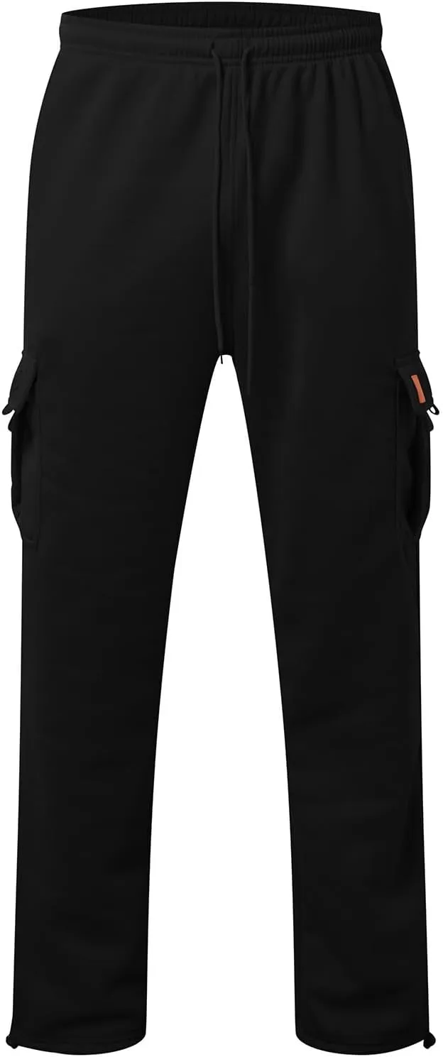 Cargo Sweatpants for Men Sports Casual Stretch Elastic Waist Drawstring Trousers Loose Fit Joggers with Pockets
