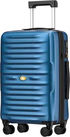 Carry On Luggage 22x14x9 Airline Approved, Hard Suitcases with Spinner Wheels, Polycarbonate Lightweight Luggage, TSA Approved, 20 Inch Carry-On, Blue