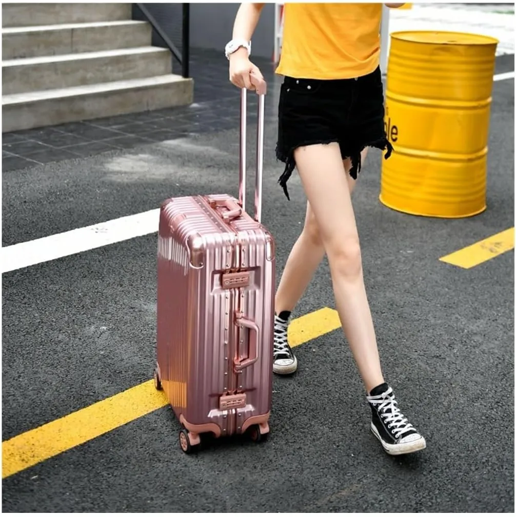 Carry On Luggages Suitcase Travel Luggage Suitcase Spinner with Wheels,Hardside Carry On Suitcase for Travel Luggage Suitcases (Silver-24in