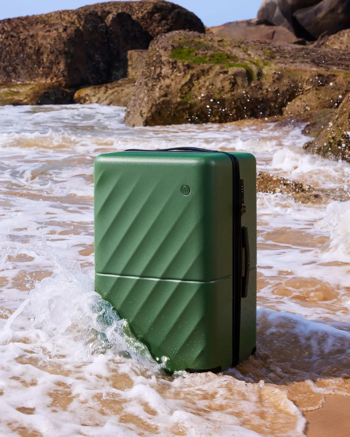 Carry On Suitcase, 20 Inch Carry-On Luggage with Double Spinner Wheels, Anti-Burst Zipper, Hard Case PC Suitcase Carry On, Lightweight Travel Luggage, TSA Approved (Seaweed Green, Hudson)