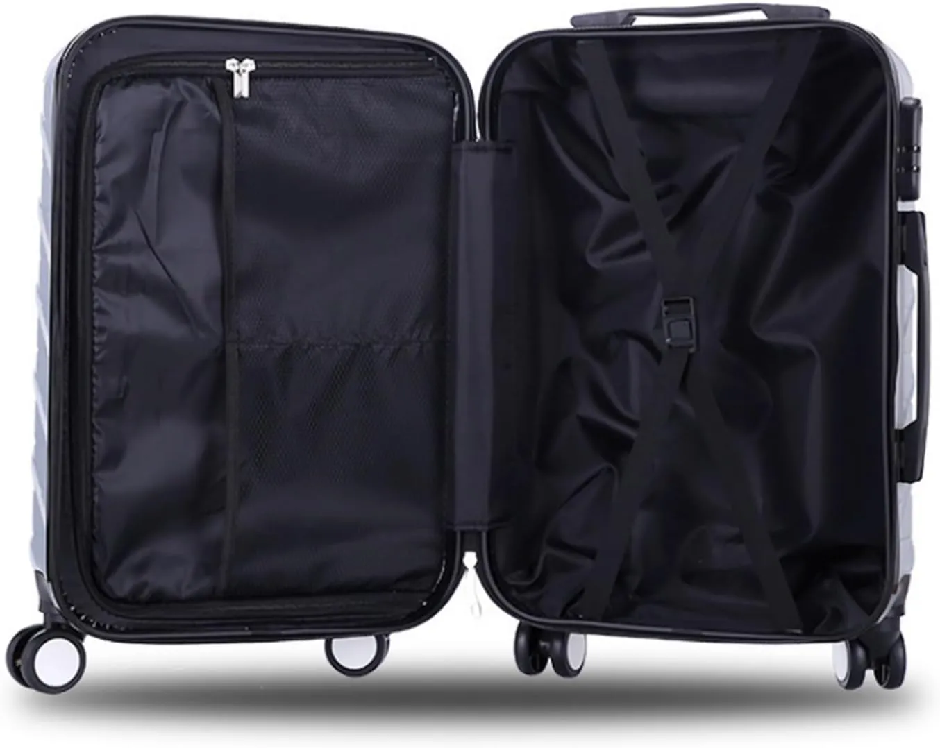 Carry-on Suitcase Luggage Carry On Luggage with Spinner Wheels Luggage Travel Suitcase Hardshell Lightweight Carry-on Suitcases Carry On Luggages,Sliver-24inch (Roze 20inch)