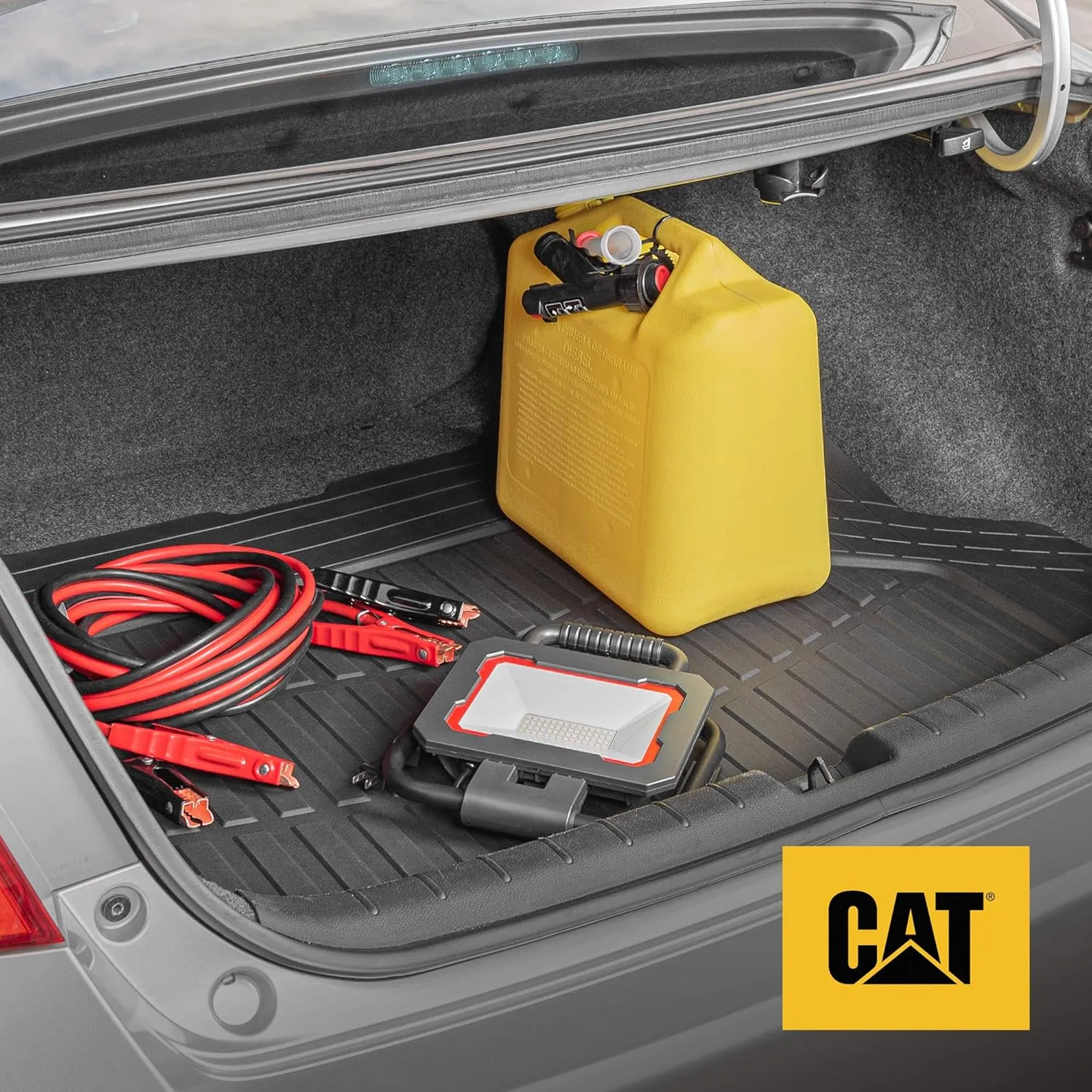 CAT Heavy Duty SUV Black Cargo Liner & Car Trunk Mat - Universal Trimmable All Weather Cargo Mats for Back of SUV - SUV Trunk Mat & Carpet Cover Trunk Liner - Cargo Cover Trunk Cover 53" x 36.25"