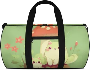 Cat Mushroom Carry-on Garment Bag Large Duffel Bag Suit Travel Bag Weekend Bag Flight Bag