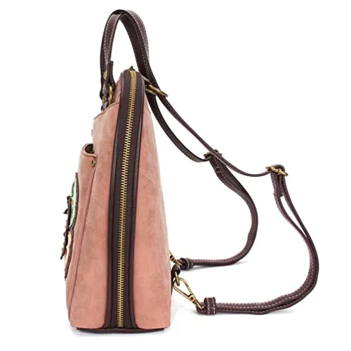 CHALA Convertible Backpack Purse - Women Convertible Shoulder Purse with Adjustable Strap - New Butterfly - Dusty Rose