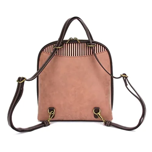 CHALA Convertible Backpack Purse - Women Convertible Shoulder Purse with Adjustable Strap - New Butterfly - Dusty Rose